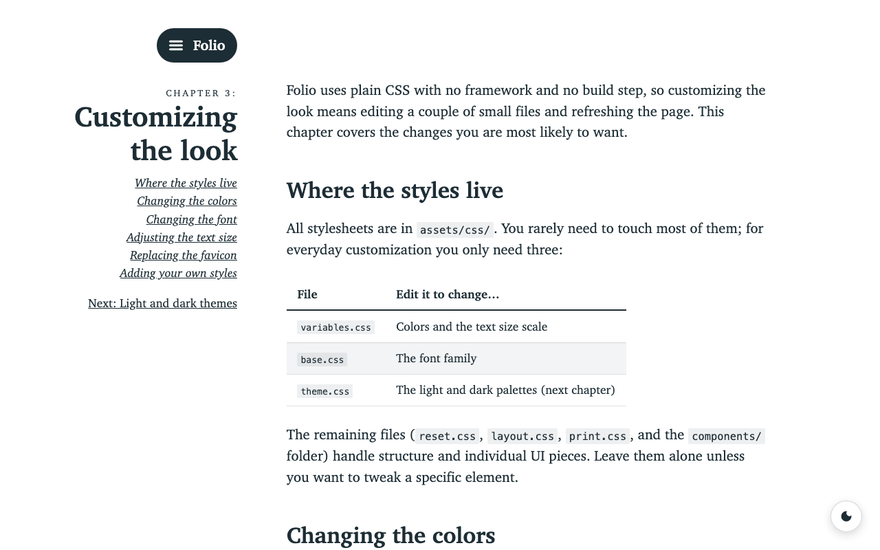 Folio chapter rendered with default styling